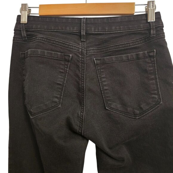 Ann Taylor LOFT Curvy Straight Jeans Women 26/2 Black Stretch Denim Mid Rise - Picture 4 of 6